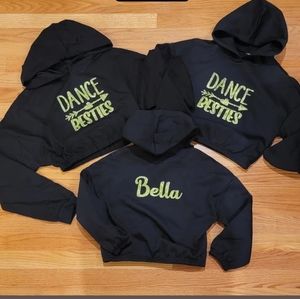 New dance besties crop black hoodie